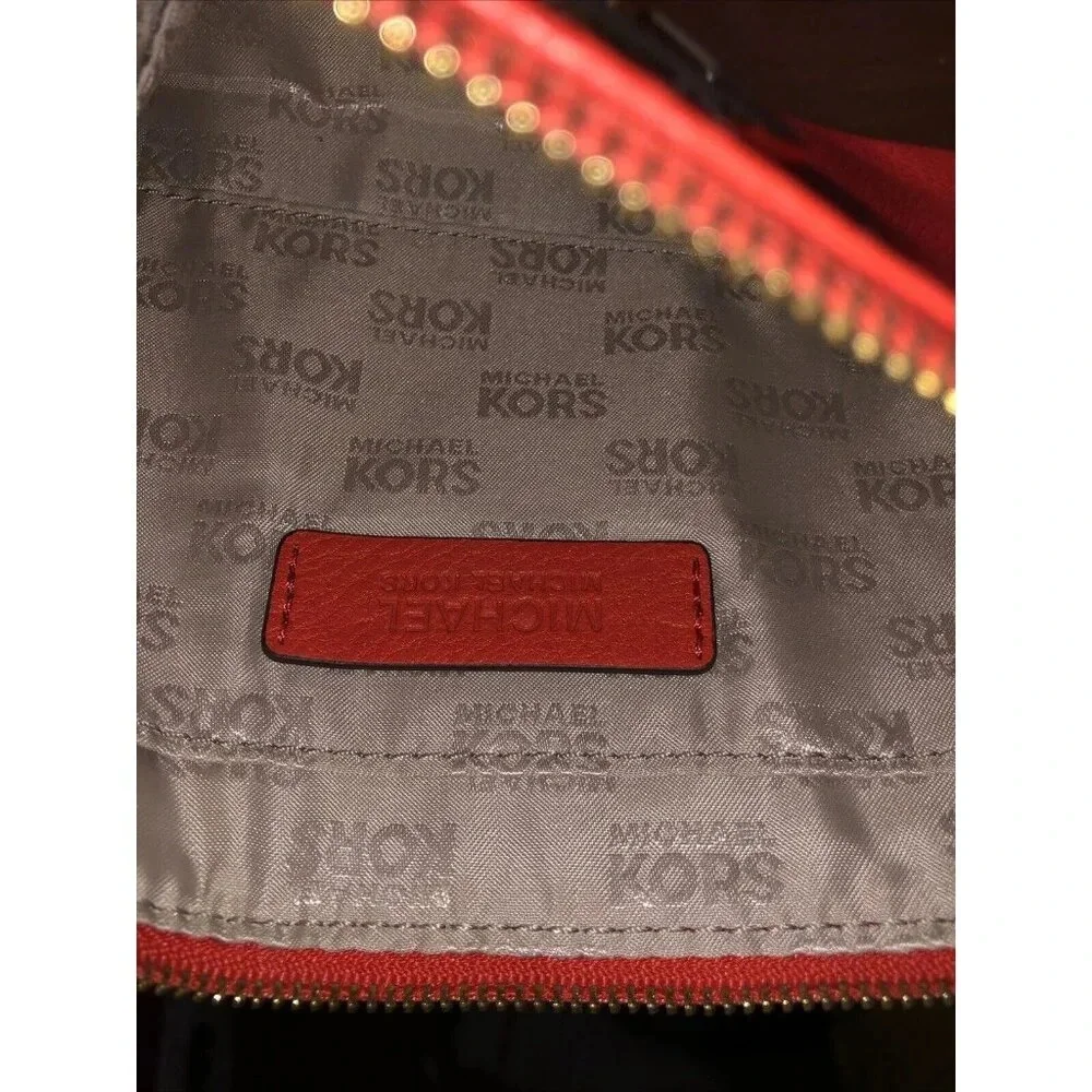 Michael Kors Fulton‎ large Flat phone case wallet wristlet leather red sangria